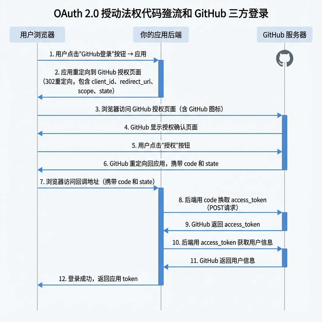 OAuth 2.0 授权码模式流程图